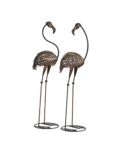 WILD FLAMINGO GARDEN ART DUO